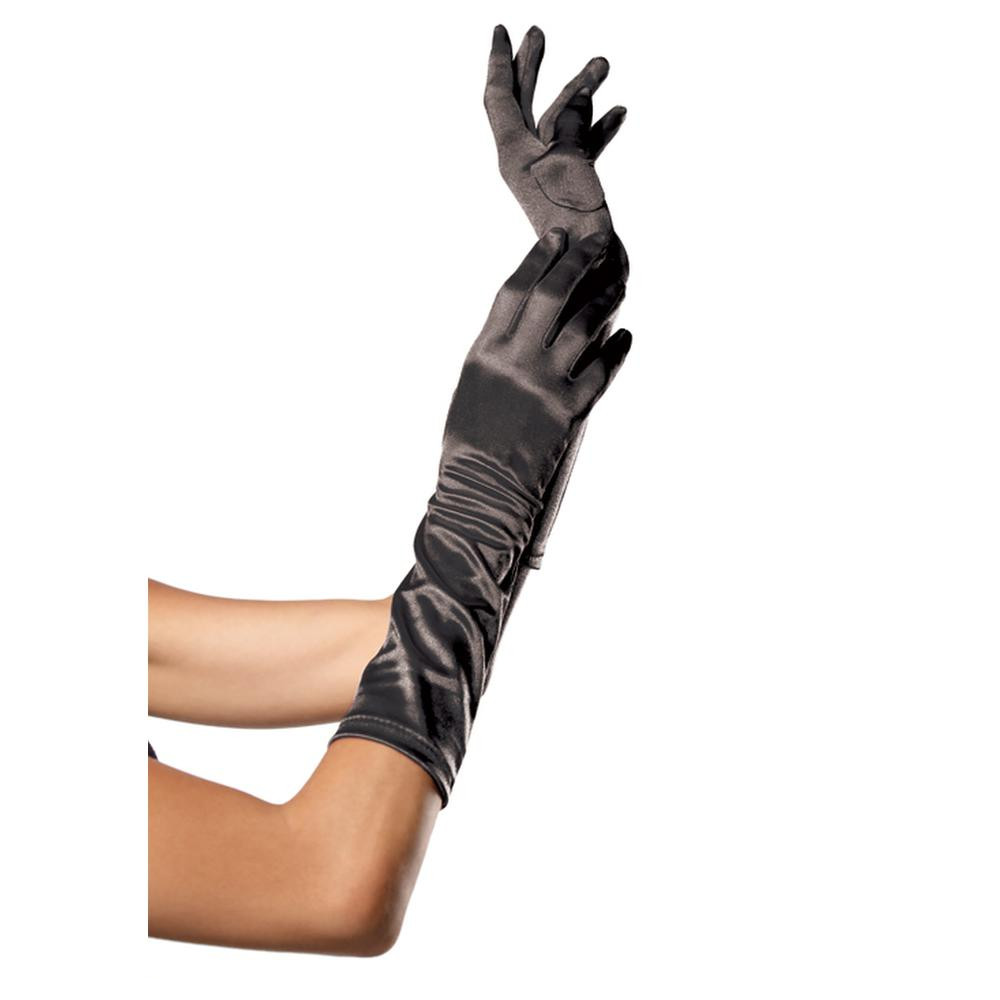Leg Avenue - Elbow Length Satin Gants de costume - Noir